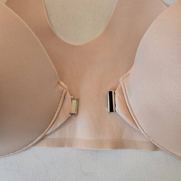 SOMA Front Closure Light Padded Vanishing Back Full Coverage Bra Beige Size 38B - Picture 8 of 9